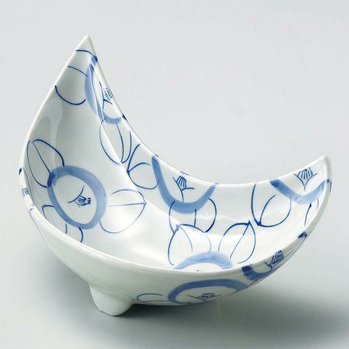 三日月椿絵向付 24×11.6×12cm 035-089