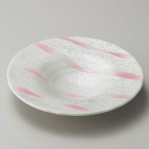 ピンク一珍帽子型和皿 21.3×3.2cm 200-069