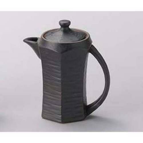 黒備前風手付汁次(大) 11.5×7.5×13.5cm 283-049