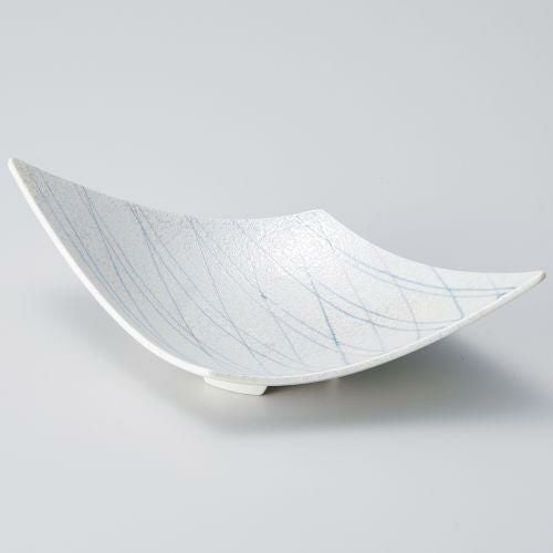 ブルー一珍ラスター菱形鉢 21×12×5.7cm 052-099