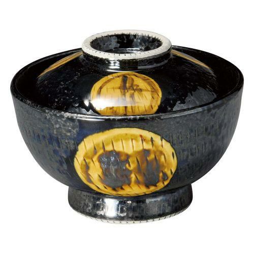 引出天目松竹梅高浜丸蓋丼 φ15.2×12.4cm 437-229