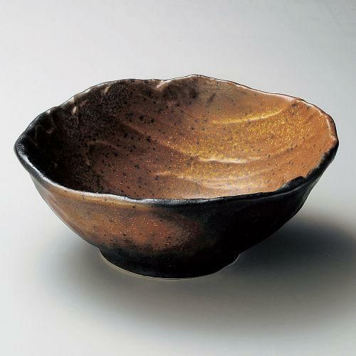 黒備前荒そぎ大鉢 23.5×23.3×9.7cm 253-019