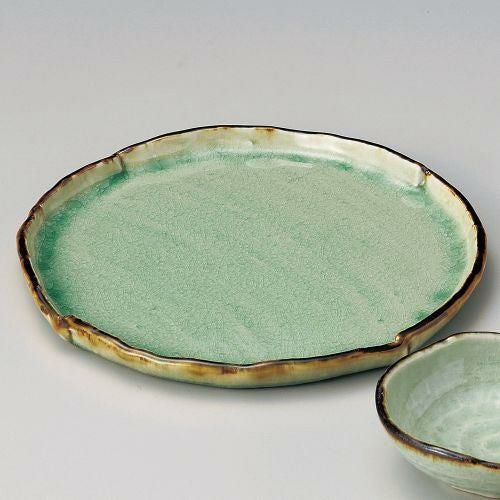 翠玉タタラ型7.0寸丸皿 φ21.8×1.5cm 120-139