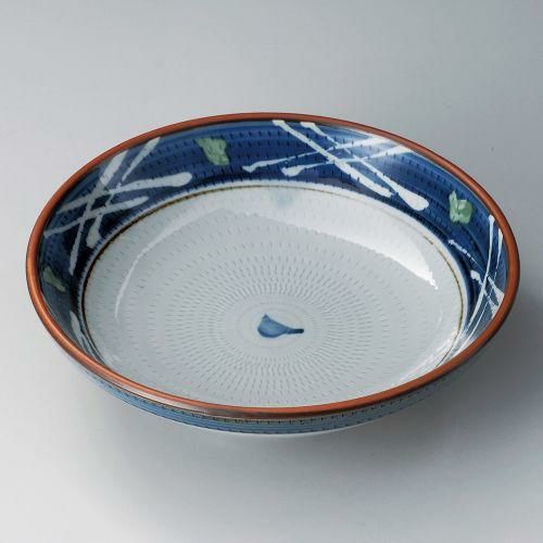 ゴス巻き格子7.5めん皿 φ22.5×6.2cm 299-149