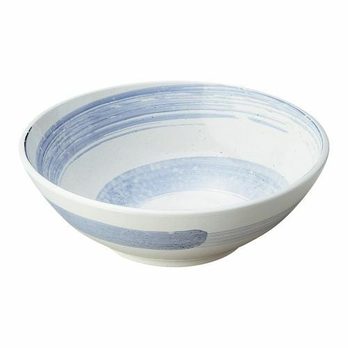 白玉粉引青刷毛渦尺盛鉢 φ29.7×10cm 240-019