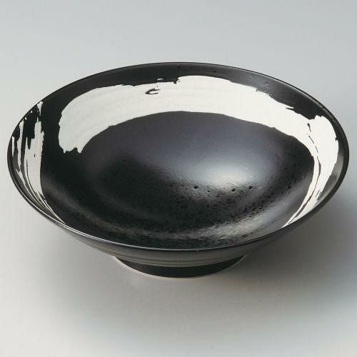 極刷毛黒8.0麺鉢 φ24.8×7.4cm 302-039