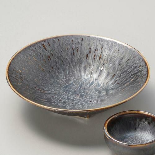 白土孔雀トチリ刺身鉢 φ17.5×4.8cm 027-019