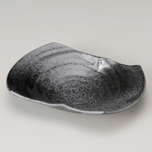 黒吹両切長盛鉢 25.6×18×5cm 199-099