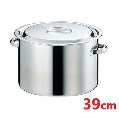 EBM 18-8 半寸胴鍋(目盛付)39cm 手付