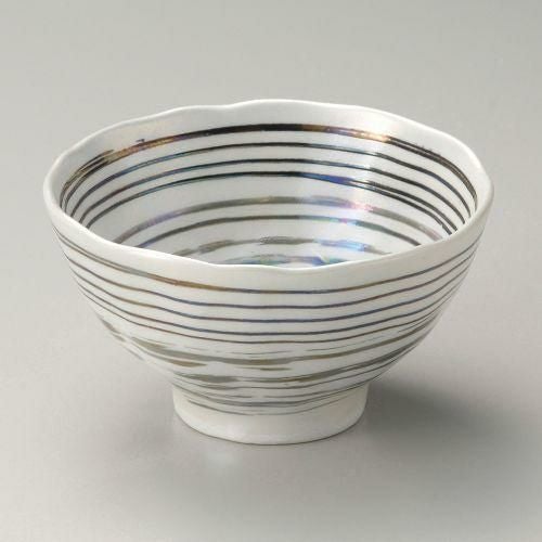 ラスター銀彩渦潮4.0変形丼 φ12×7.7cm 325-239
