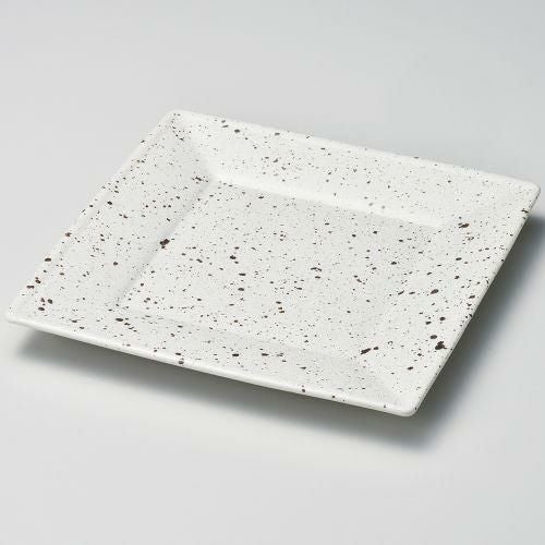 白斑点スクウェアー21cm角皿 21.3×21.3×2.5cm 182-199