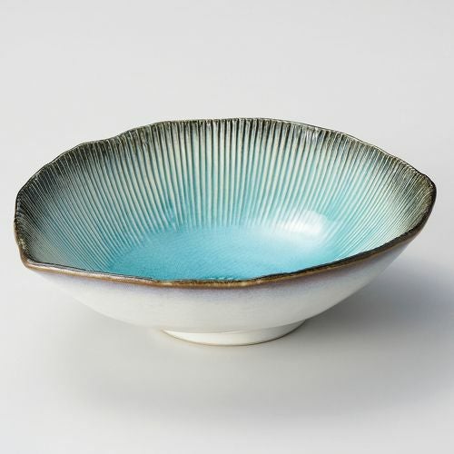 スカイ葉型丸8寸鉢 24.5×22×7.3cm 252-129