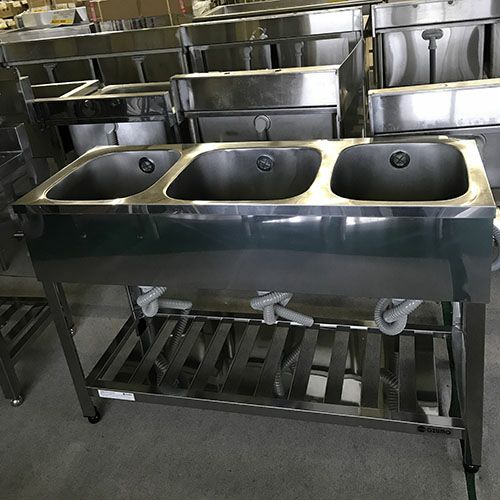 業務用/新品】【組立式/東製作所】三槽シンク KP3-1200,KPC3-1200 幅