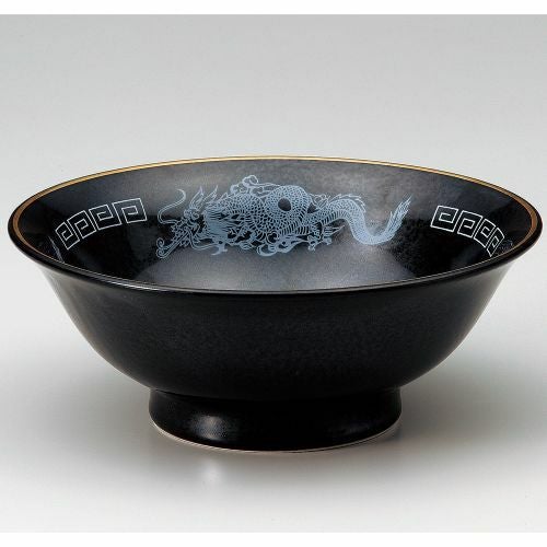 黒水晶白竜6.5反高台丼 20.3×8.2cm 606-099