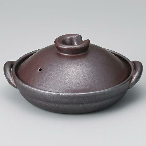 鉄釉6号陶板 22.5×φ18.5×8cm(身4.2cm) 387-189