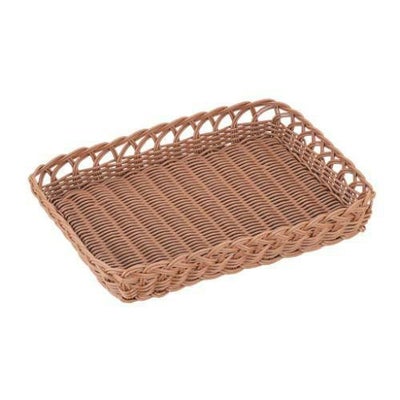 PPラタン 角型ベーカリーバスケット スカシ ブラウン BB-422-BR