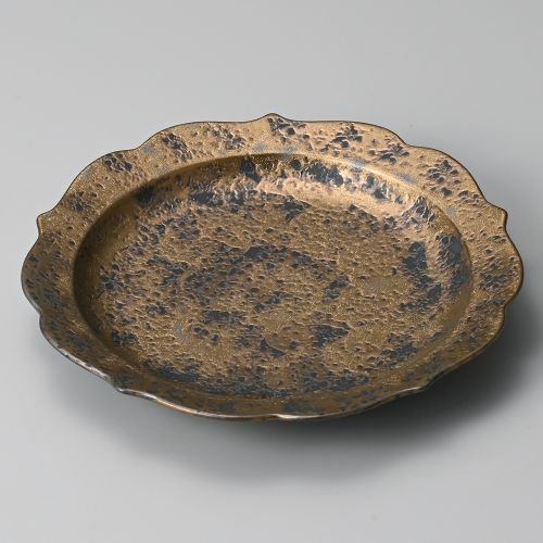 金タタキ桔梗プレートM φ18.8×2.8cm 198-049