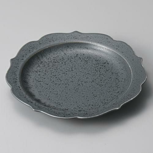 グレーマット桔梗プレートL φ24.4×3.1cm 198-179