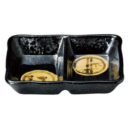 引出天目松竹梅二ツ切やくみ皿(大) 17×12×3.7cm 437-329