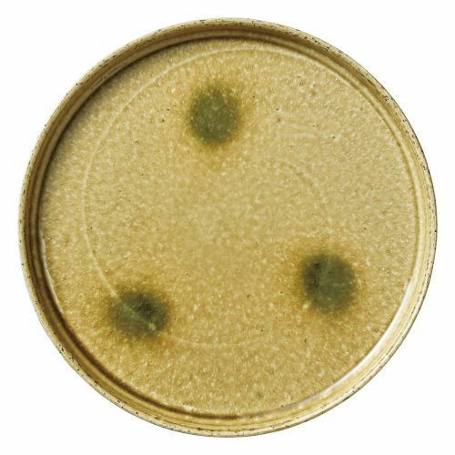 ビードロ吹きオリベ24cm切立プレート φ24.5×2.4cm 453-019