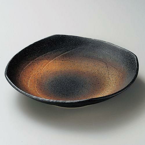 黒備前つゆ草8.0浅鉢 24×24×5.5cm 253-109