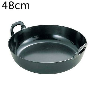 EBM 鉄プレス 厚板 揚鍋 (ハンドル一体品) 48cm