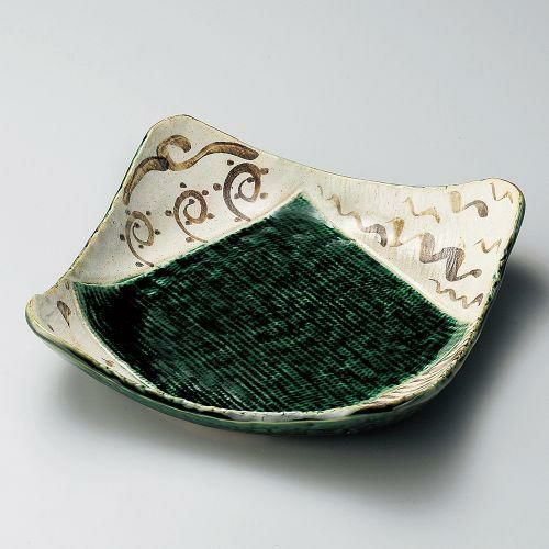 里山織部9.0正角皿 23.5×23.5×6cm 186-149