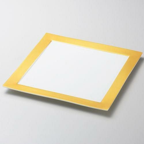 ゴールドリム付24cm角皿 23.7×23.7×2cm 181-069