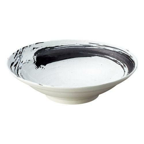 白玉粉引内黒刷毛尺鉢 φ31×8.2cm 240-069