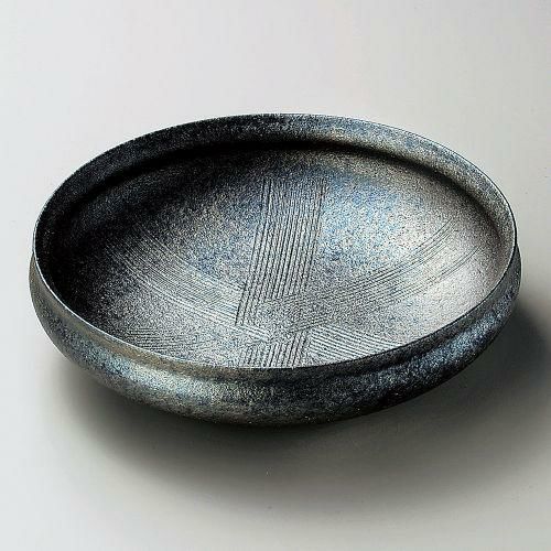 黒窯変クシ目7.3丸鉢 φ21×5.5cm 255-039