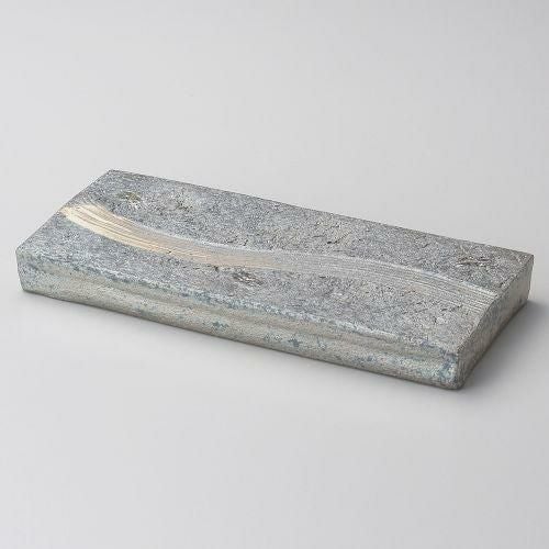 黒窯変櫛目9.0長角皿(両面使用可) 27×12×2.8cm 130-029