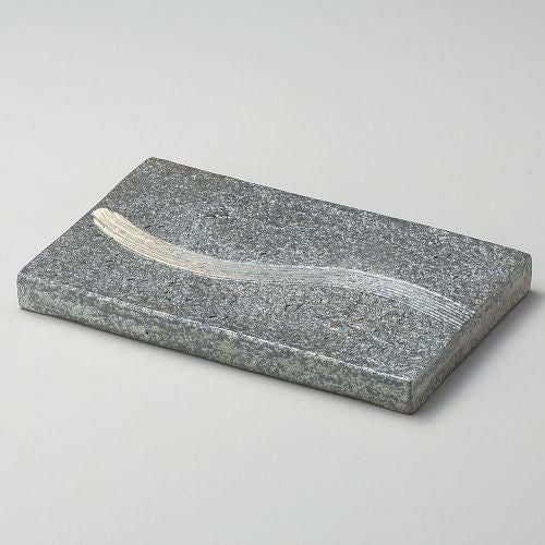 黒窯変櫛目9.1長角皿(両面使用可) 27.5×17×2.7cm 158-109