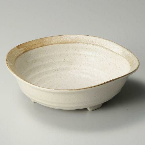 砂うのふ渕茶三ツ足変形大鉢 φ25.4×7.8cm 248-069