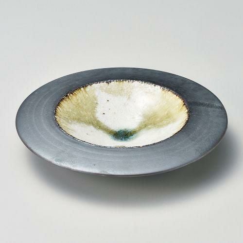 グリーン流しリム皿 18.3×3.5cm 037-039