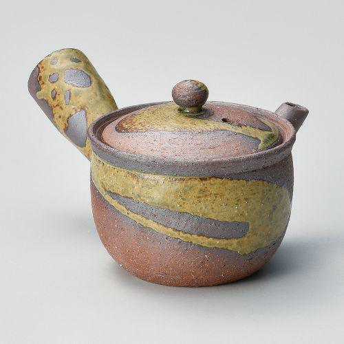 1.5合赤ビードロ深急須 φ9.8×9.5cm(300cc) 373-089