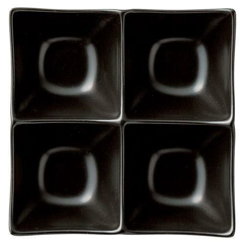 アーバンスイートミニ角鉢4P(黒) 12.2×12.2×3.8cm 474-089