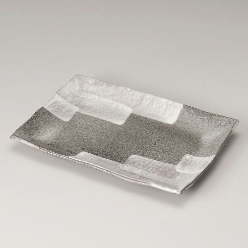 グレー刷毛目11号長角皿 33.5×23×4cm 234-049