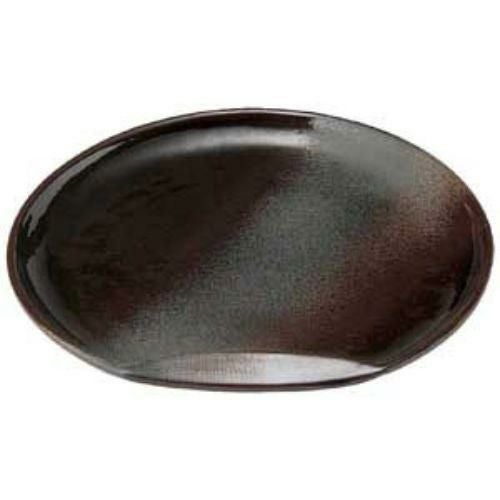 鉄釉布目半月10.0皿 28×26×3cm 421-519