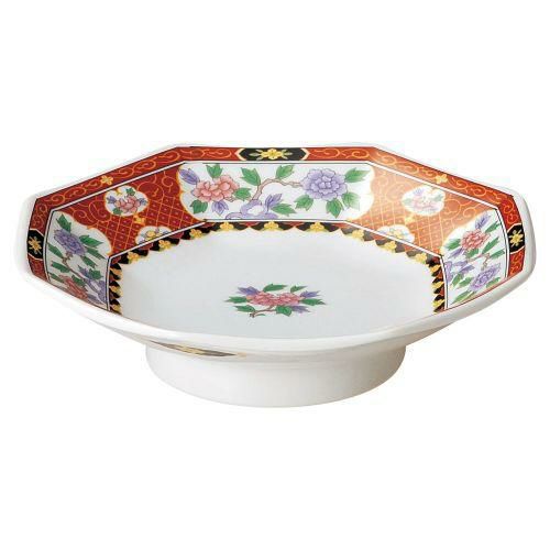 紅華祥八角皿 19.2×18.5×4.6cm 592-569