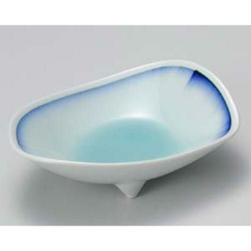 青白磁藍流し刺身鉢 18.5×14.3×5.8cm 025-019