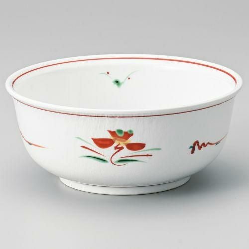 赤絵花紋4.5多用丼 14×7cm 317-059