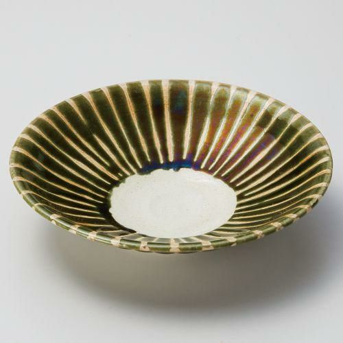 織部十草平鉢(中) φ17×4.3cm 040-069