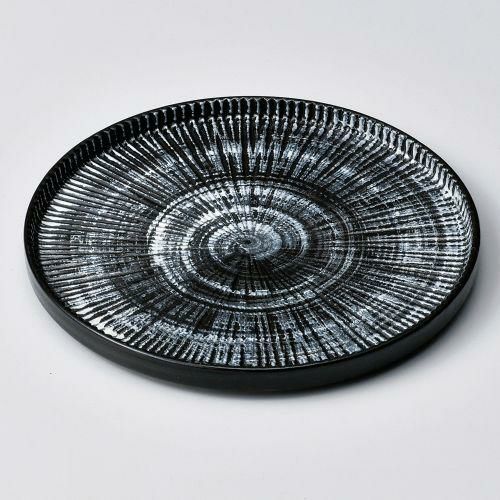 銀彩黒6.0切立皿 φ18.8×1.7cm 208-039