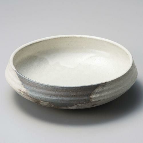 灰釉粉引8.3ひねり大鉢 25×25×7cm 244-079
