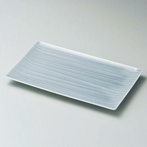 薄墨青磁24cm長角皿 24.5×14.3×1.7cm 142-099