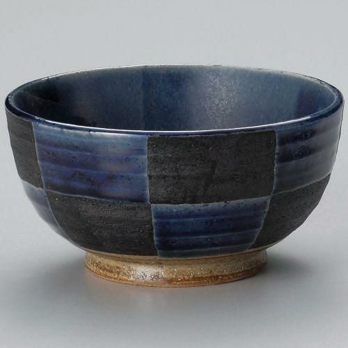藍市松夏目5.5釜上丼 φ17.5×9cm 318-049