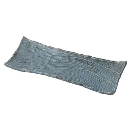 024-0042 わび 紺ねず 枯山水 長角皿 中 31cm 31×12.5×3(cm)