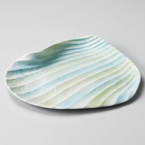 二色吹シェル皿 26×23×4.2cm 201-098