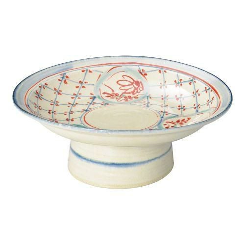 手造り安南赤絵高台尺一コンポート φ33.8×14.5cm 237-029