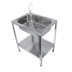 【ステンレス簡易流し台 蛇口付 ASN-601】 幅600×奥行430×高さ700(mm)【グループA】